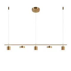 BOSCO - LAMPARA COLGANTE LINEAL HARPES DORADO 5 LUCES