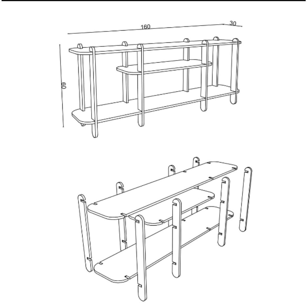 GENERICO - Rack TV de Madera 150 cm – Modular y Fácil de Armar