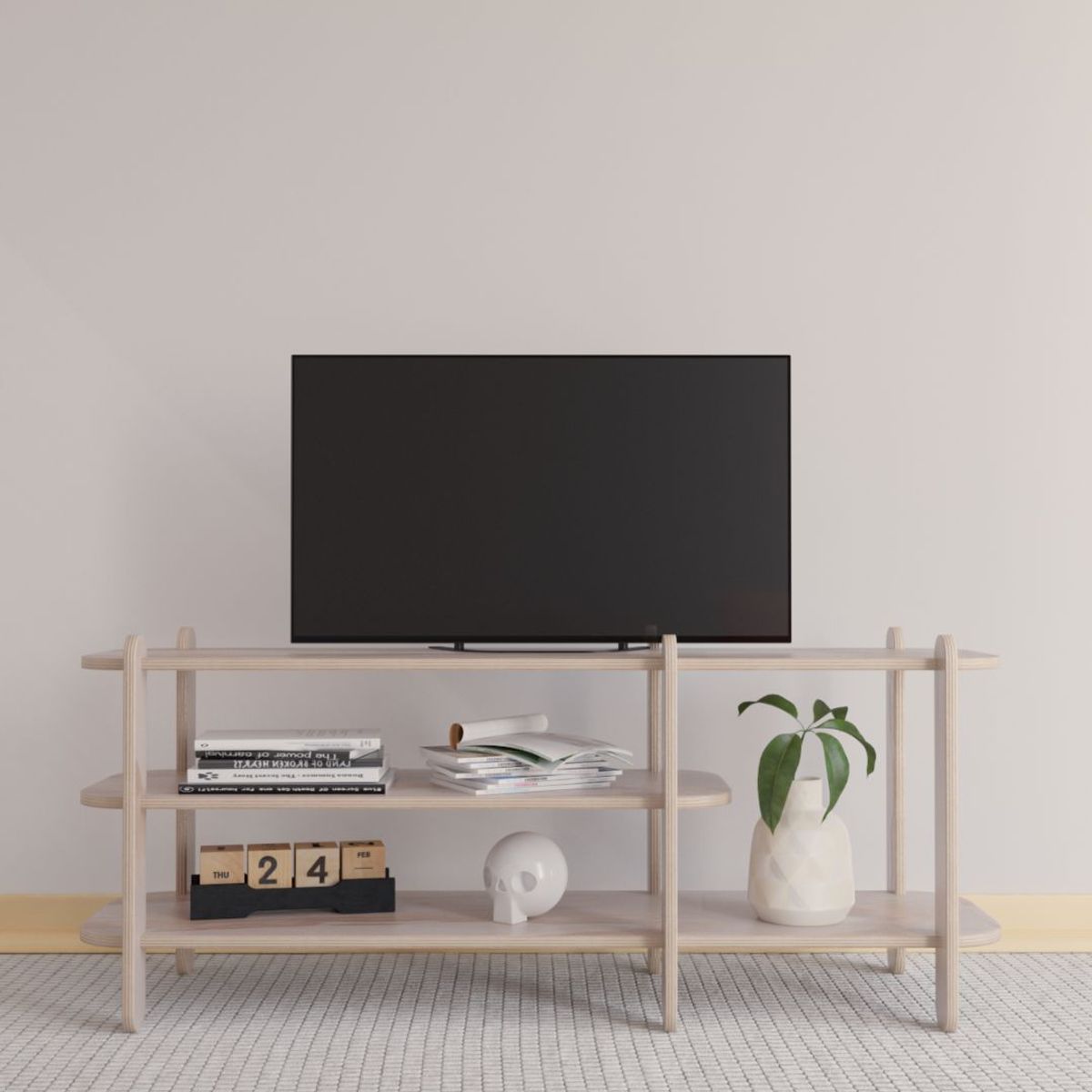 GENERICO - Rack TV de Madera 120 cm – Modular y Fácil de Armar