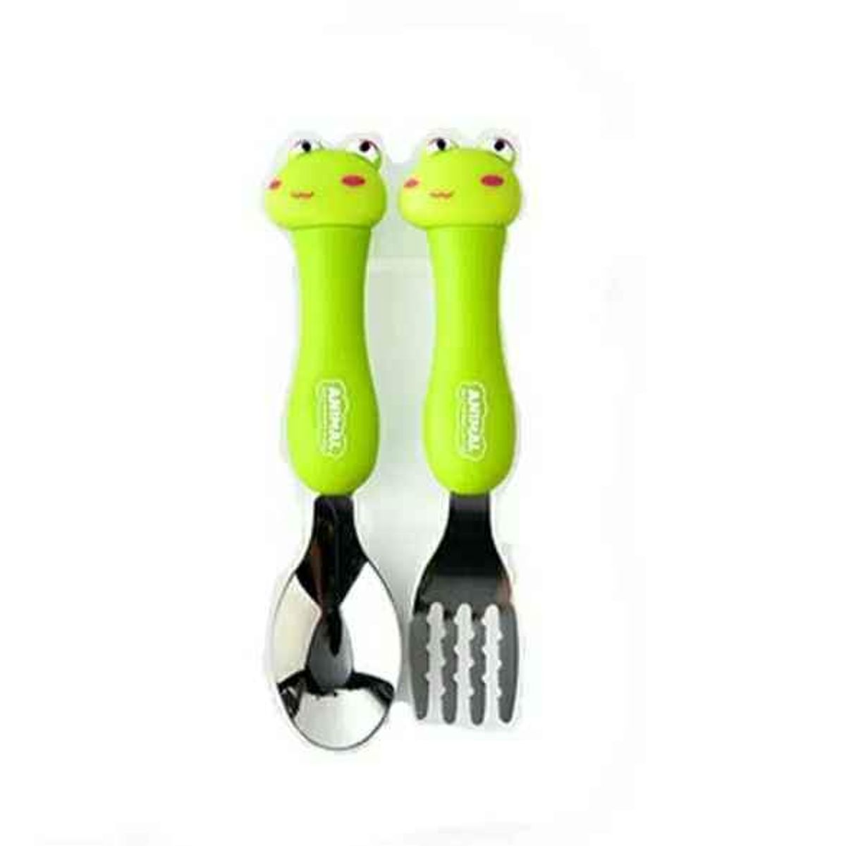 GENERICO - Set cuchara + tenedor lindo de inoxidable para bebe