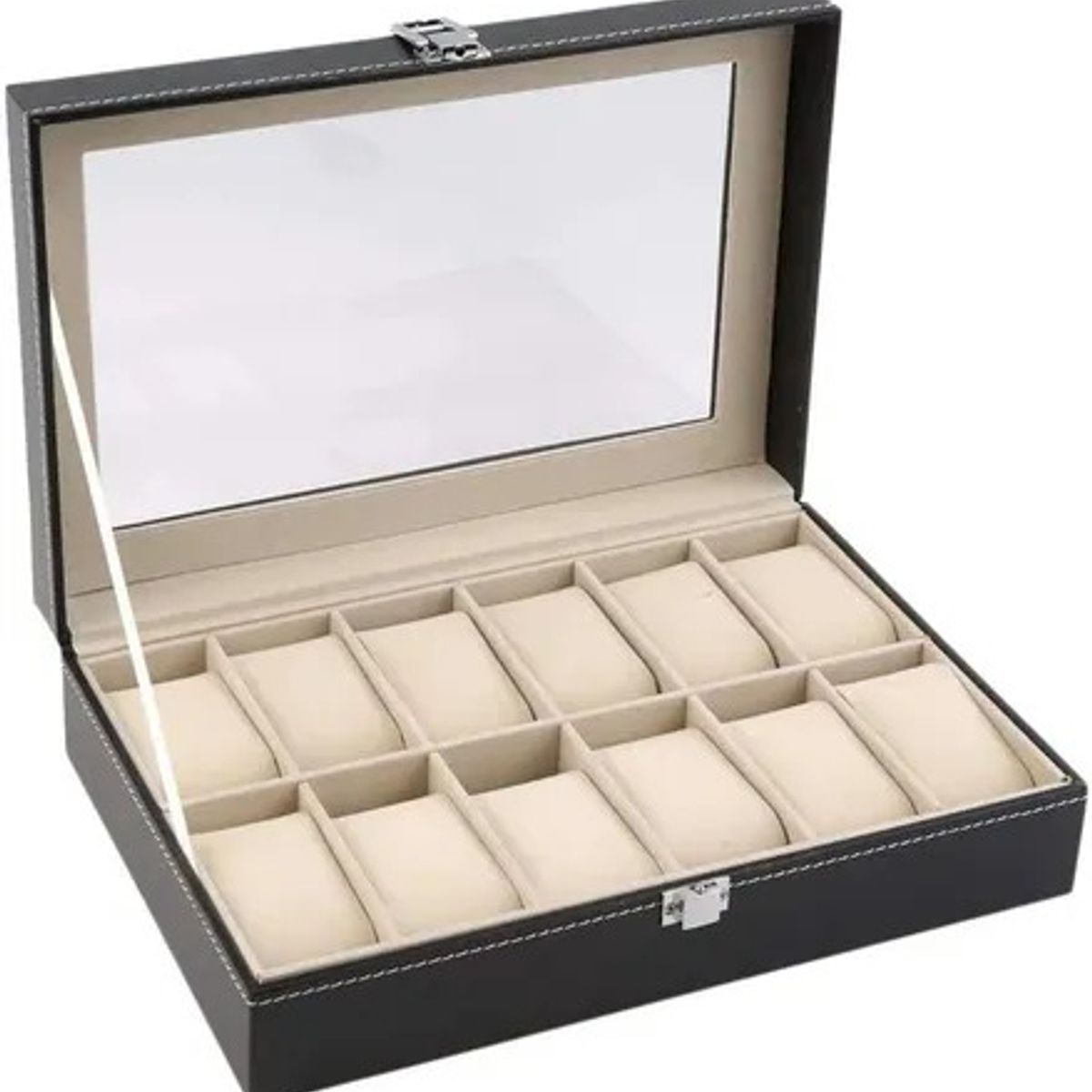 GENERICO - Caja Organizador De Relojes Estuche Exhibidor De Reloj 12pza