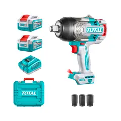 TOTAL TOOLS - Kit Llave Impacto Inalámbrica 34 1750Nm 20v + Accesorios Total