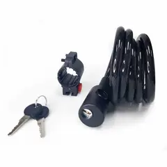 ONWHEELS - Cadena Espiral Con Llave 1.2x150cm Negro