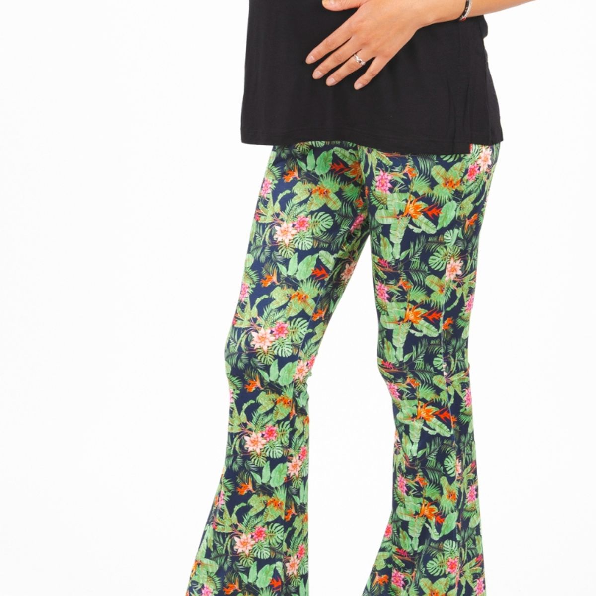 MADREMIA - Calza Flare Mateneral Flo Estampada Madremia