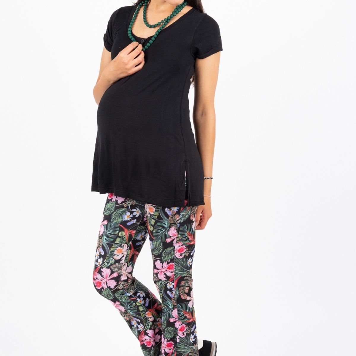 MADREMIA - Calza Flare Mateneral Flo Estampada Madremia