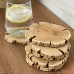 GENERICO - Set de 6 Posavasos de Madera Fustera