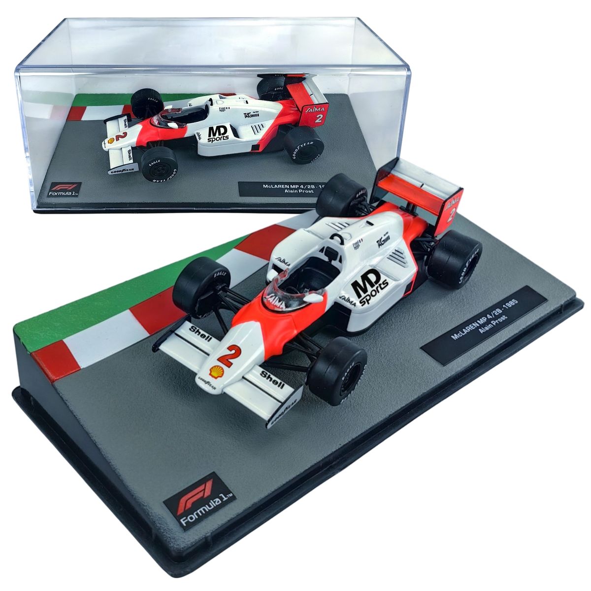 FORMULA 1 - Auto Formula 1 Mclaren Mp4/2b 1985 Alain Prost Acrilico 1:43