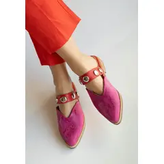 GIANI DAFIRENZE - Babucha Mujer / Pibi Fucsia Rojo