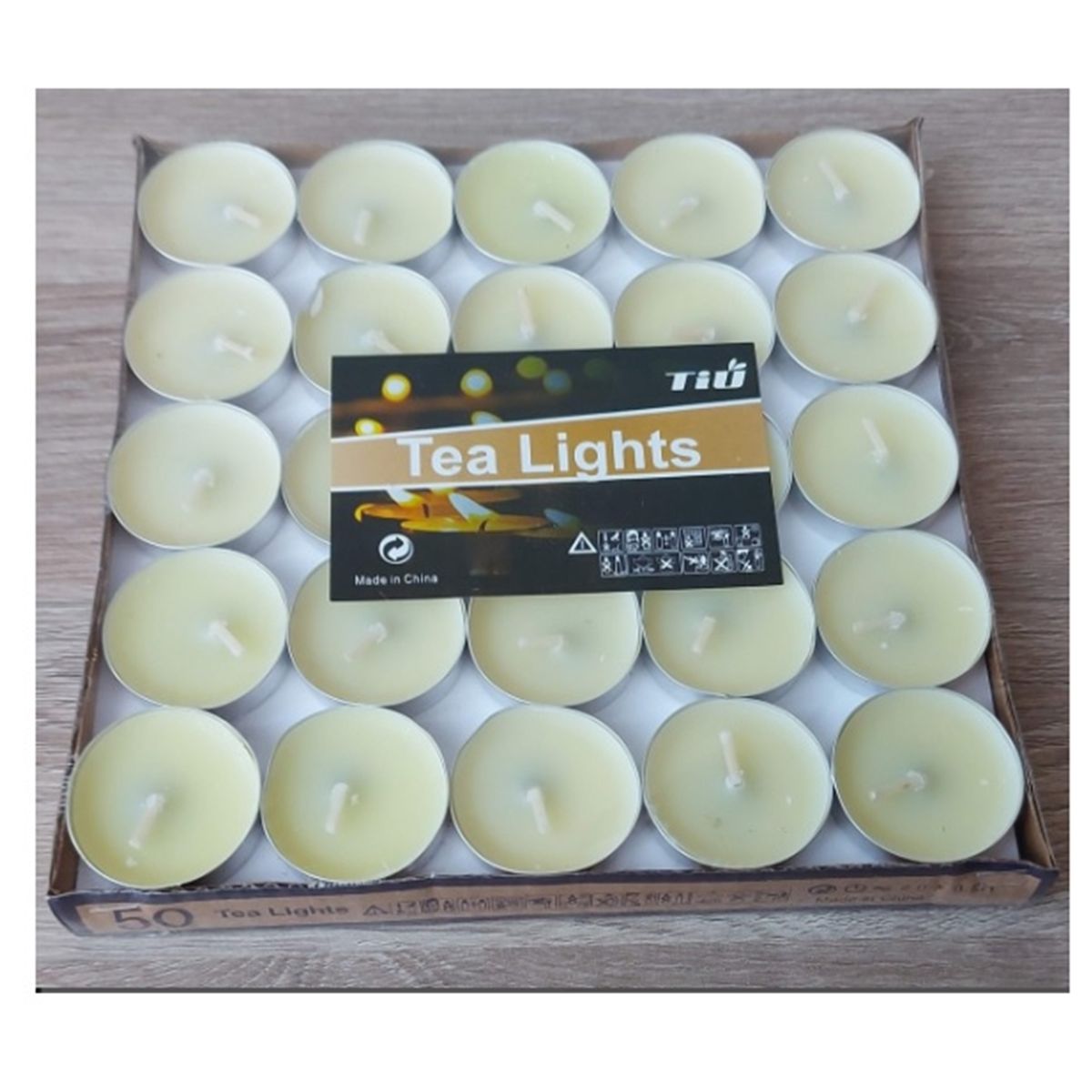 GENERICO - SET DE 50 VELAS TEA LIGHT 0.9 X 3.5 CM BLANCA