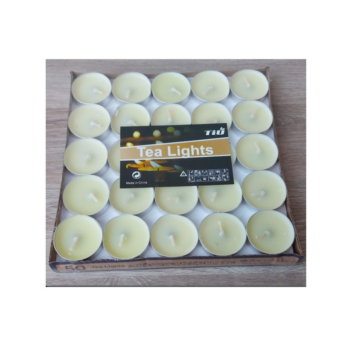 GENERICO - SET DE 50 VELAS TEA LIGHT 0.9 X 3.5 CM BLANCA