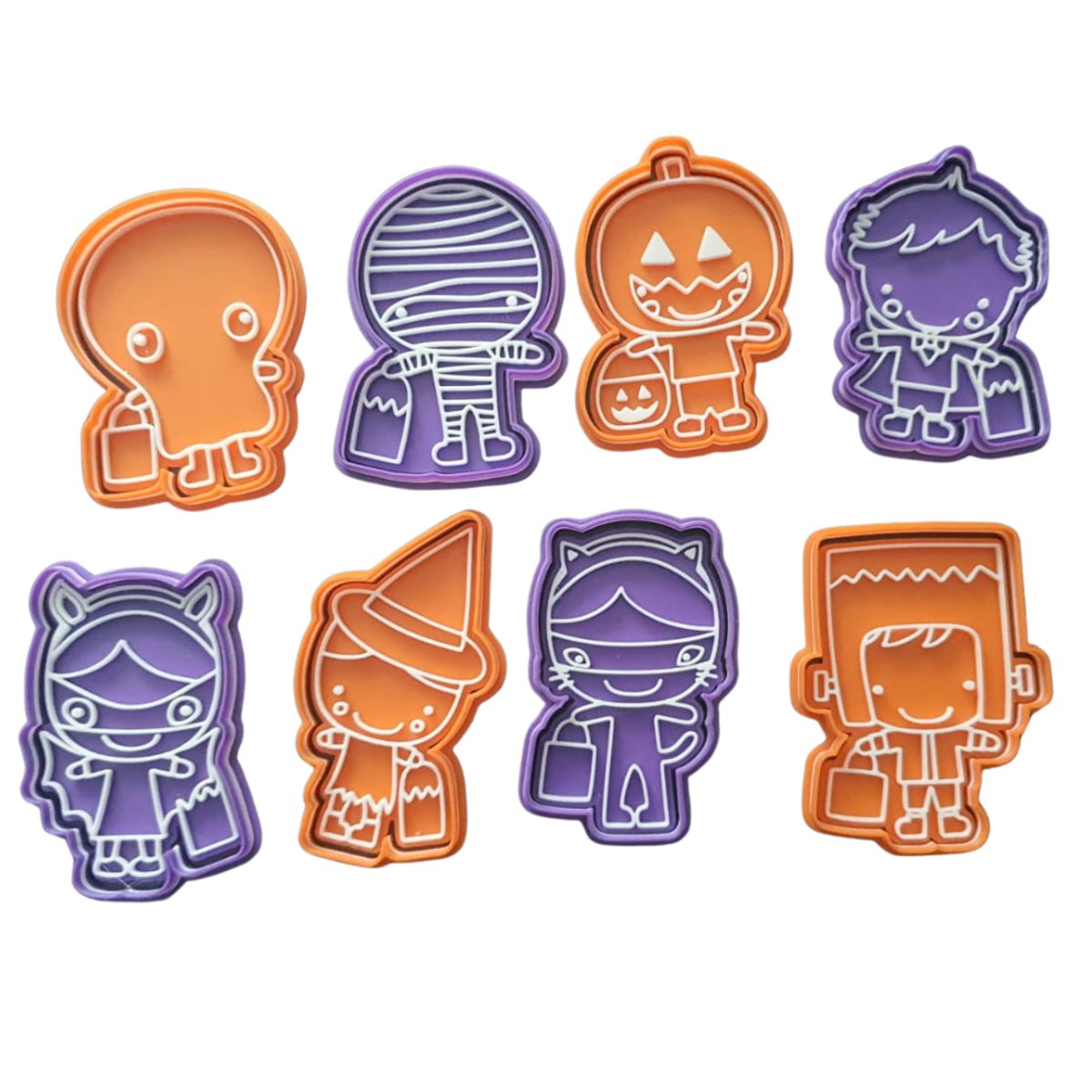 GENERICO - Set 8 Cortadores De Galletas Happy Halloween 10 Cm