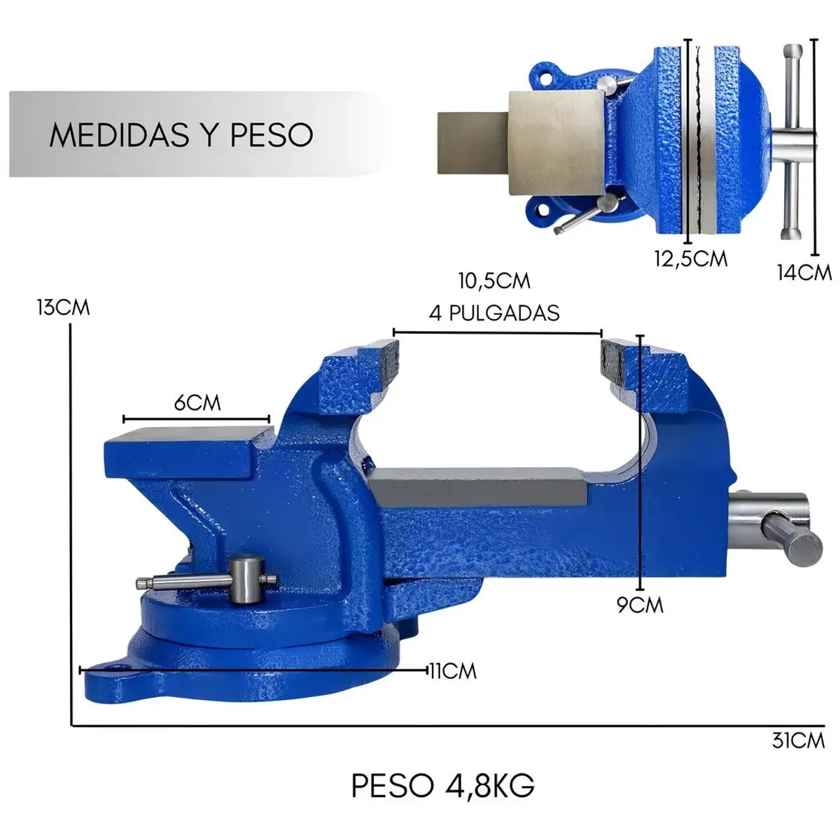 SHOP EHOME BAG - Tornillo De Banco Mecánico 4 Pulgadas 100mm