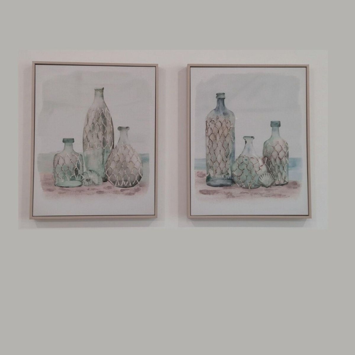 TERRA ESTILO - Set de 2 Cuadros Botellas de Mar