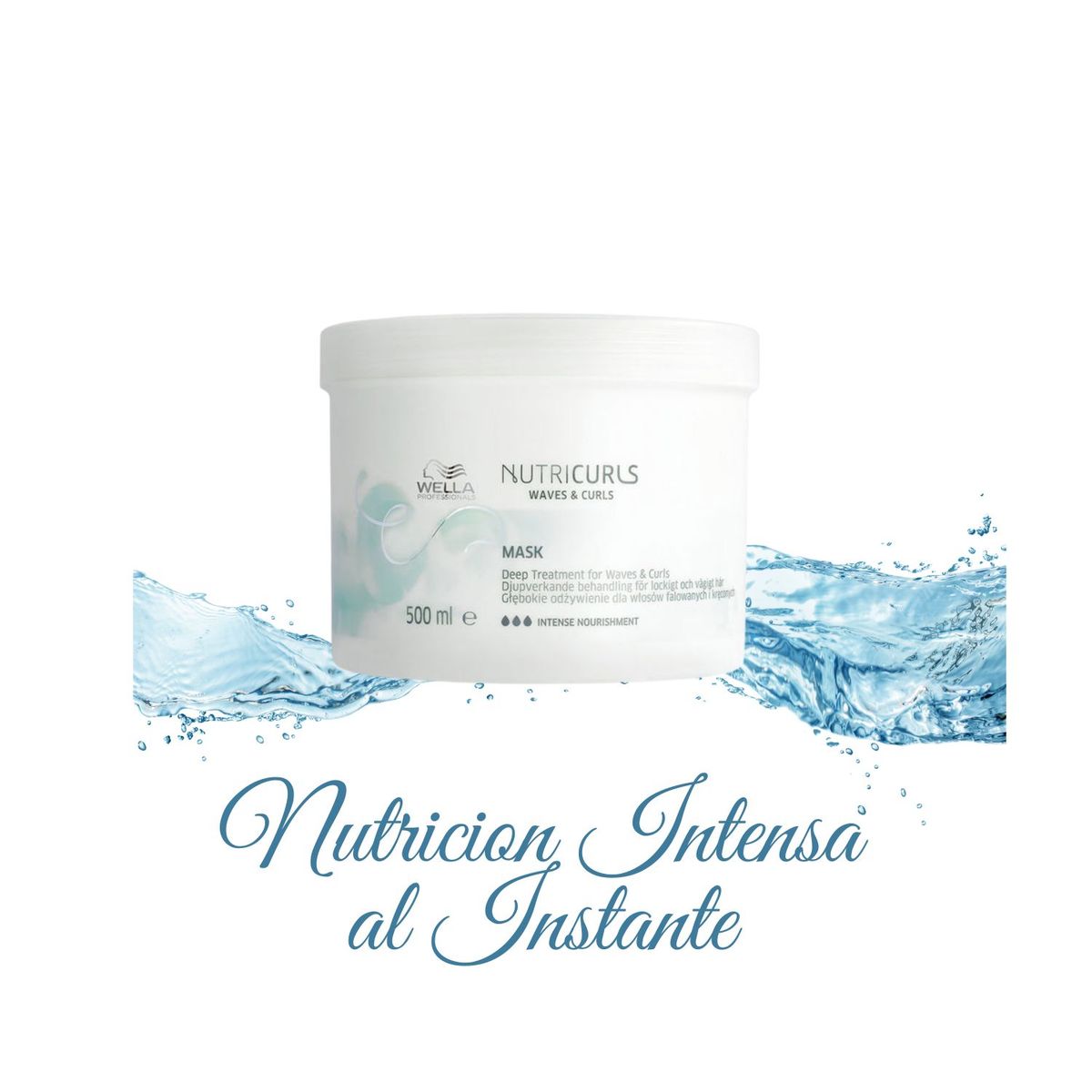WELLA - Mascarilla Wella Nutricurls 500Ml Nutre Hidrata Brillo Antifrizz