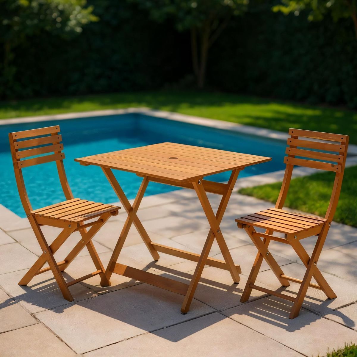 MIDTOWN - Juego de Terraza Madera Plegable Manda Midtown