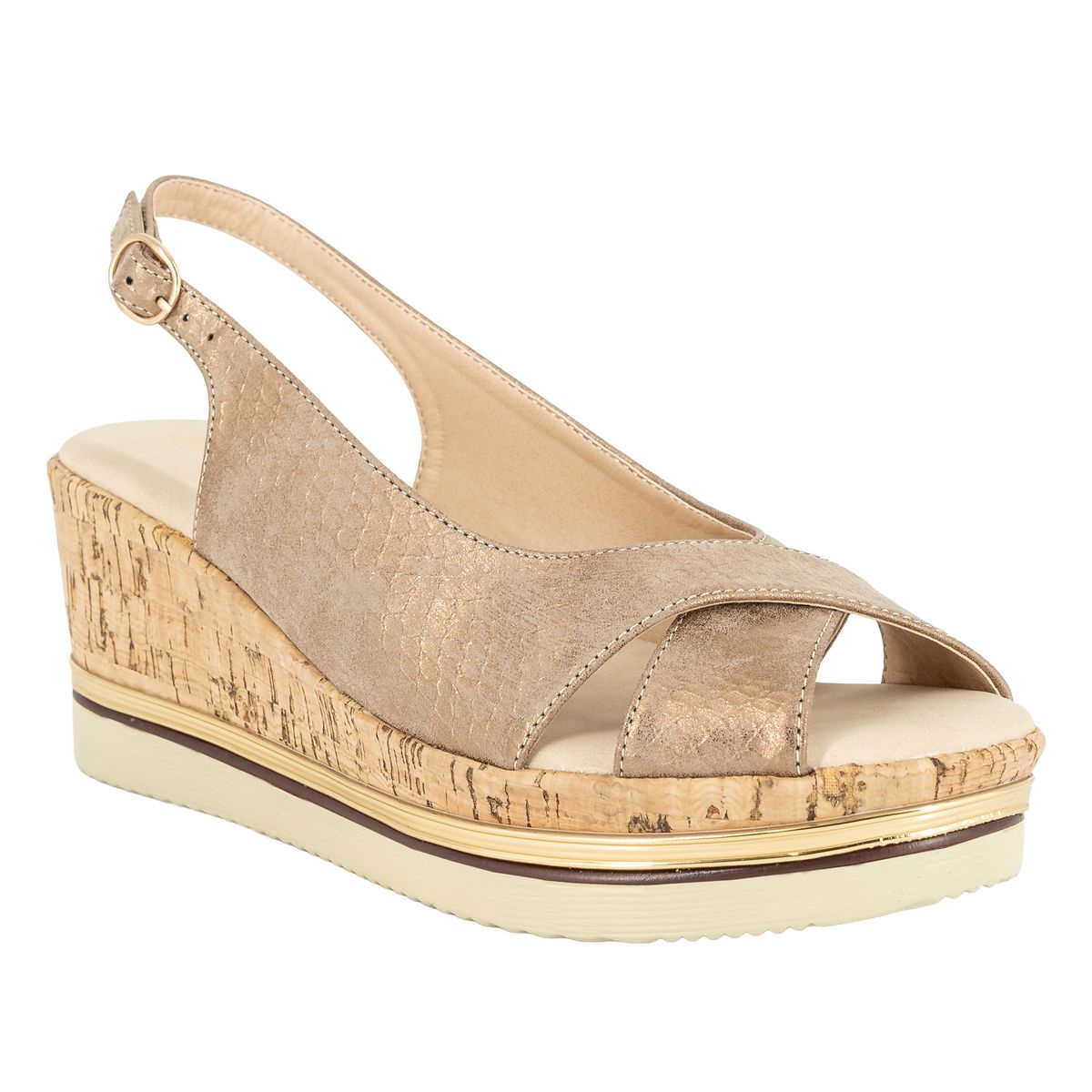 ALQUIMIA - Sandalia Mujer Dorado Jerid Alquimia