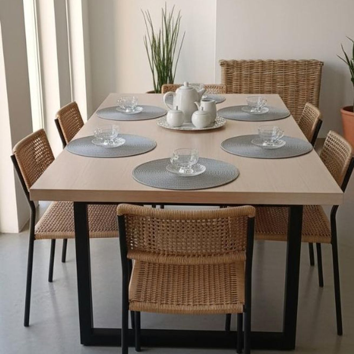 TERRA ESTILO - Juego de 6 Tazas con Platillo 12 Piezas