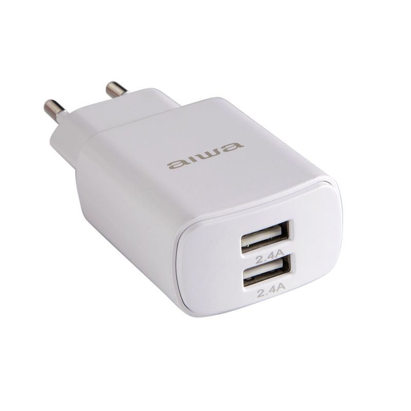 AIWA - Cargador Rápido De Pared 2 Puerto Usb Aiwa Awp2223