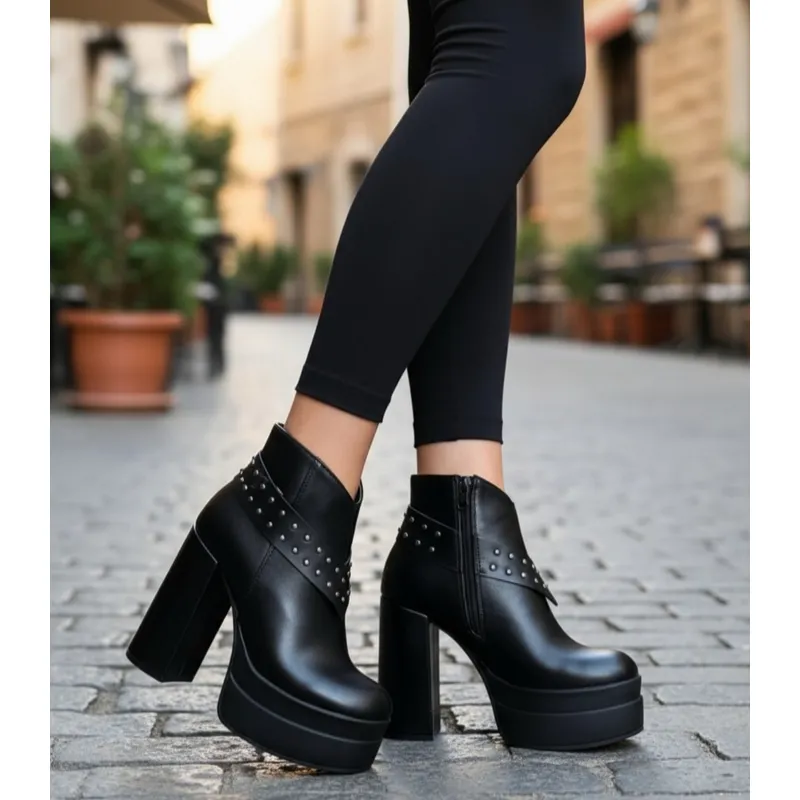 SNOOPY - Botines  Mujer Taco Alto con Plataforma M485