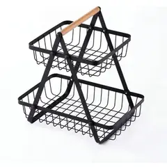 GENERICO - Frutero De Mesa Canasto Para Frutas 2 Niveles