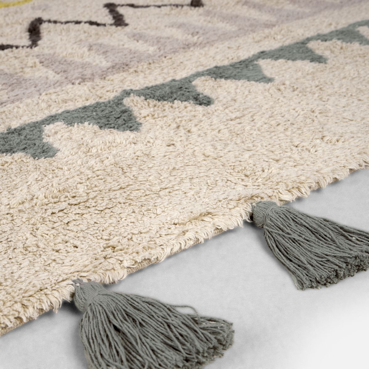 LORENA CANALS - Alfombra Azteca Natural Vintage Blue 120 x 160 cm