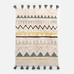 LORENA CANALS - Alfombra Azteca Natural Vintage Blue 140 x 200 cm