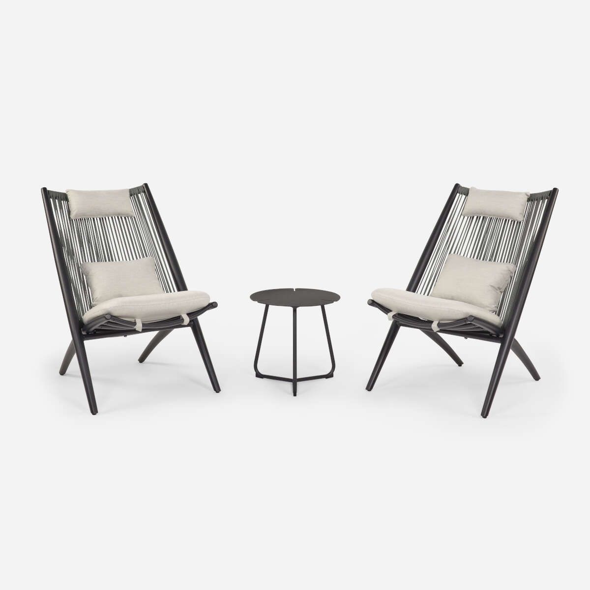 ROSEN - Set Balcón de Terraza Rosen Lumbarda 3 Piezas Grafito