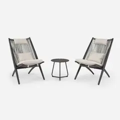 ROSEN - Set Balcón de Terraza Lumbarda 3 Piezas Grafito