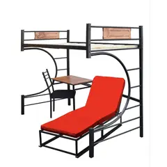 RECUTEX - CAMAROTE STUDIO METAL LUNA 1PZA ROJO + MUEBLES