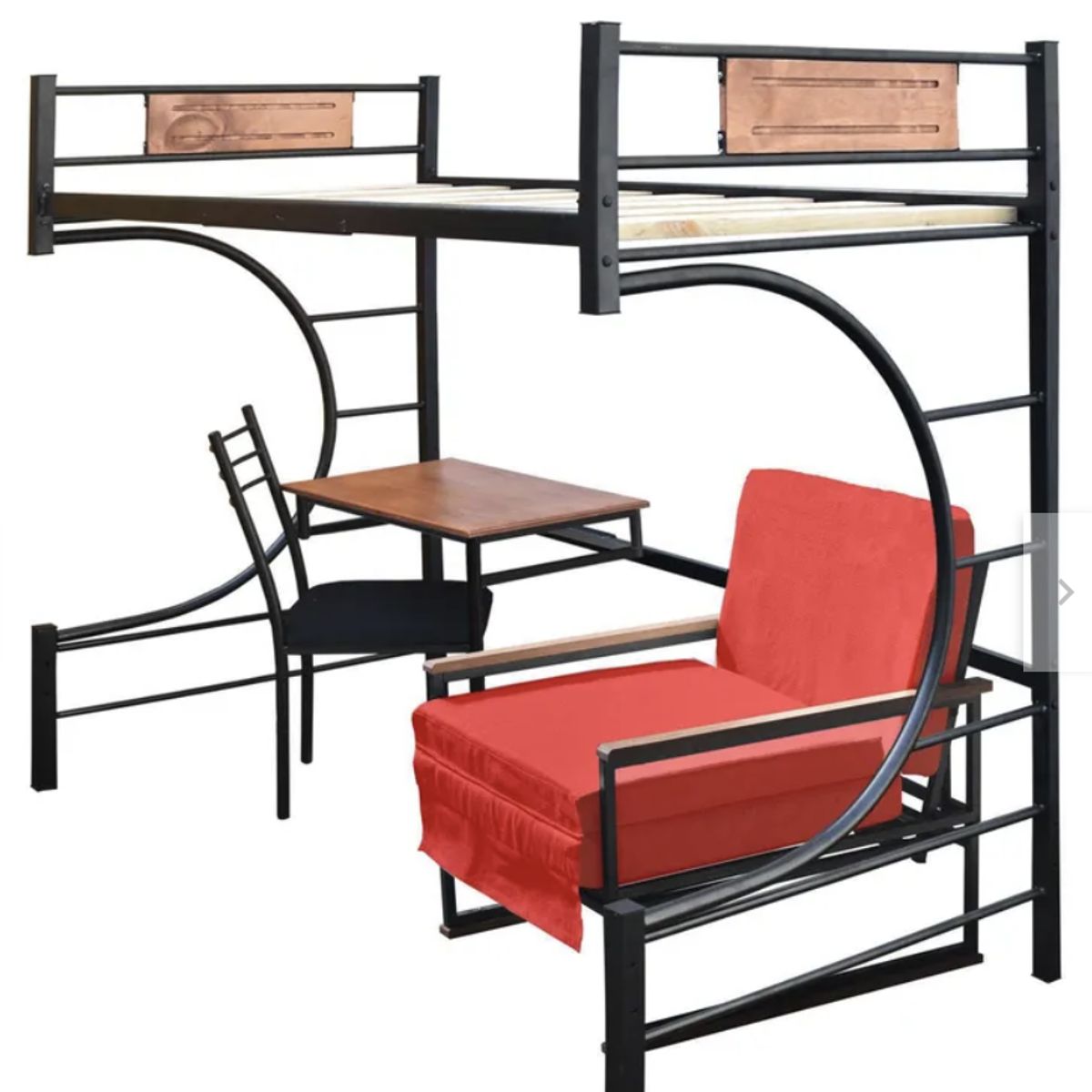 RECUTEX - CAMAROTE STUDIO METAL LUNA 1PZA ROJO + MUEBLES