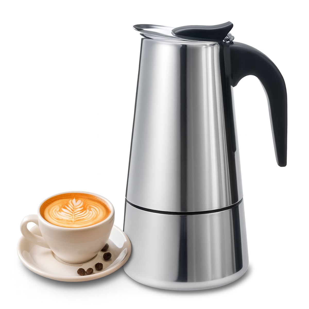 GENERICO - Cafetera Italiana Acero Inoxidable Café Expresso 15 Oz