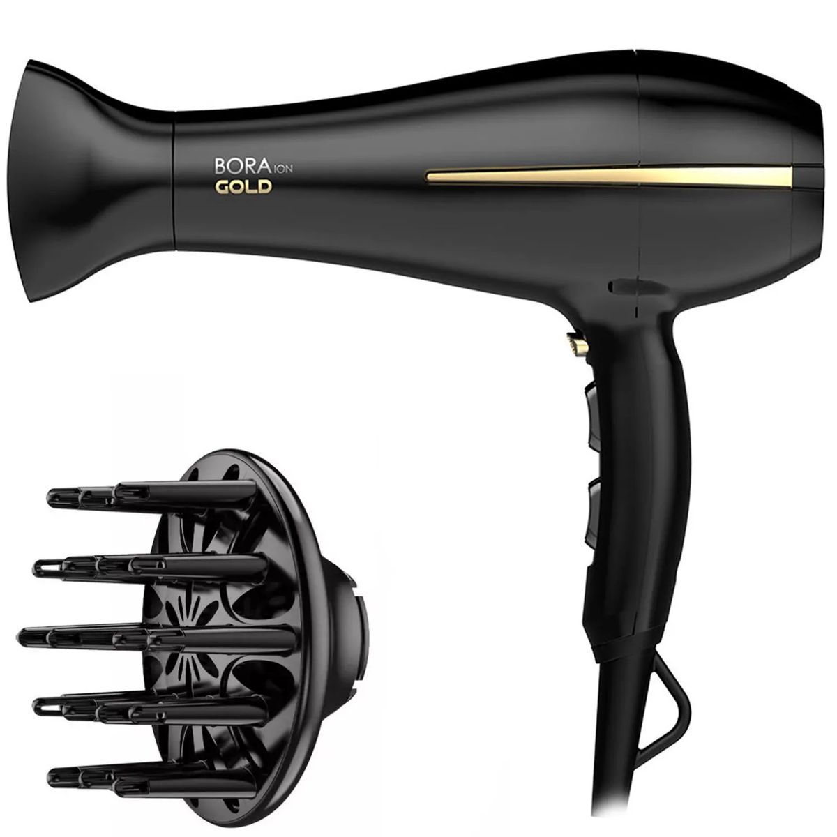 GAMA - Secador De Pelo Ceramic Ion Bora Gold Color Negro Gama 2200W