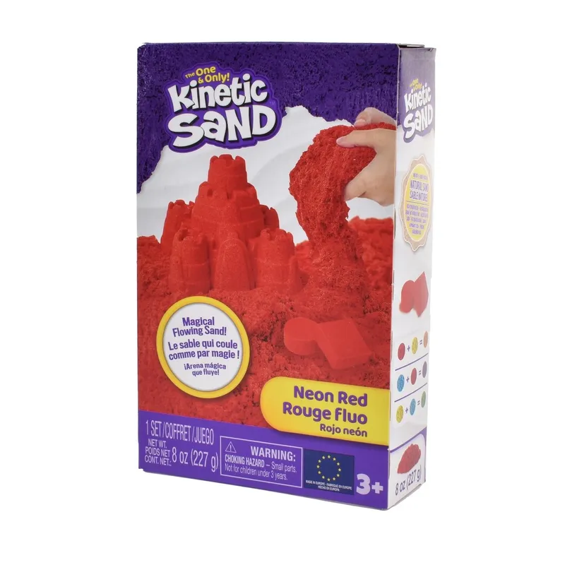 ANSALDO - Arena Mágica Neón 227 Gramos Kinetic Sand - Rojo Neón