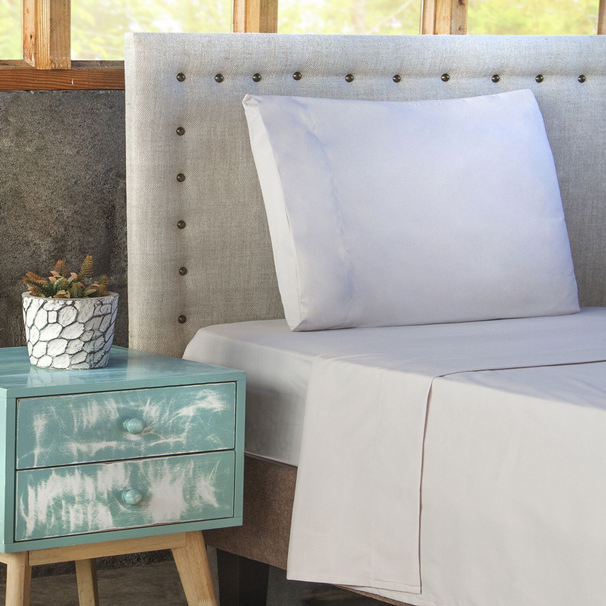 NAUTICA - Juego de Sabanas  1,5 pl  lisas Microfibra  95gsm Nautica Home , Beige