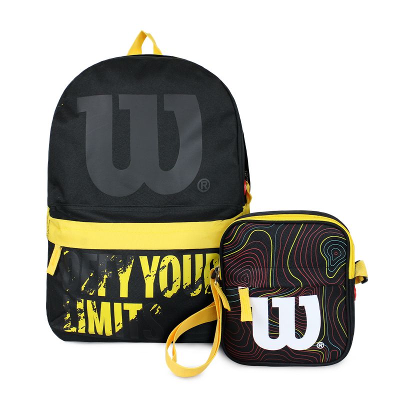 WILSON - Pack Wilson Mochila Defy + Bandolera Harlem negro-Amarillo