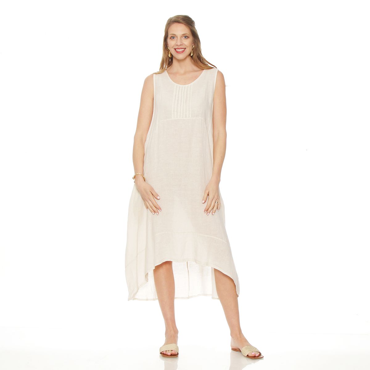 WADOS - VESTIDO SIN MANGA LINO ESCOTE REDONDO