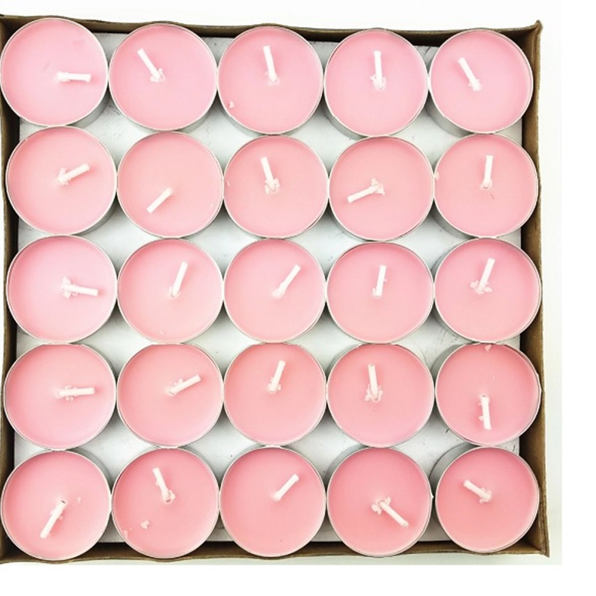 GENERICO - SET DE 50 VELAS TEA LIGHT 0.9 X 3.5 CM ROSADA