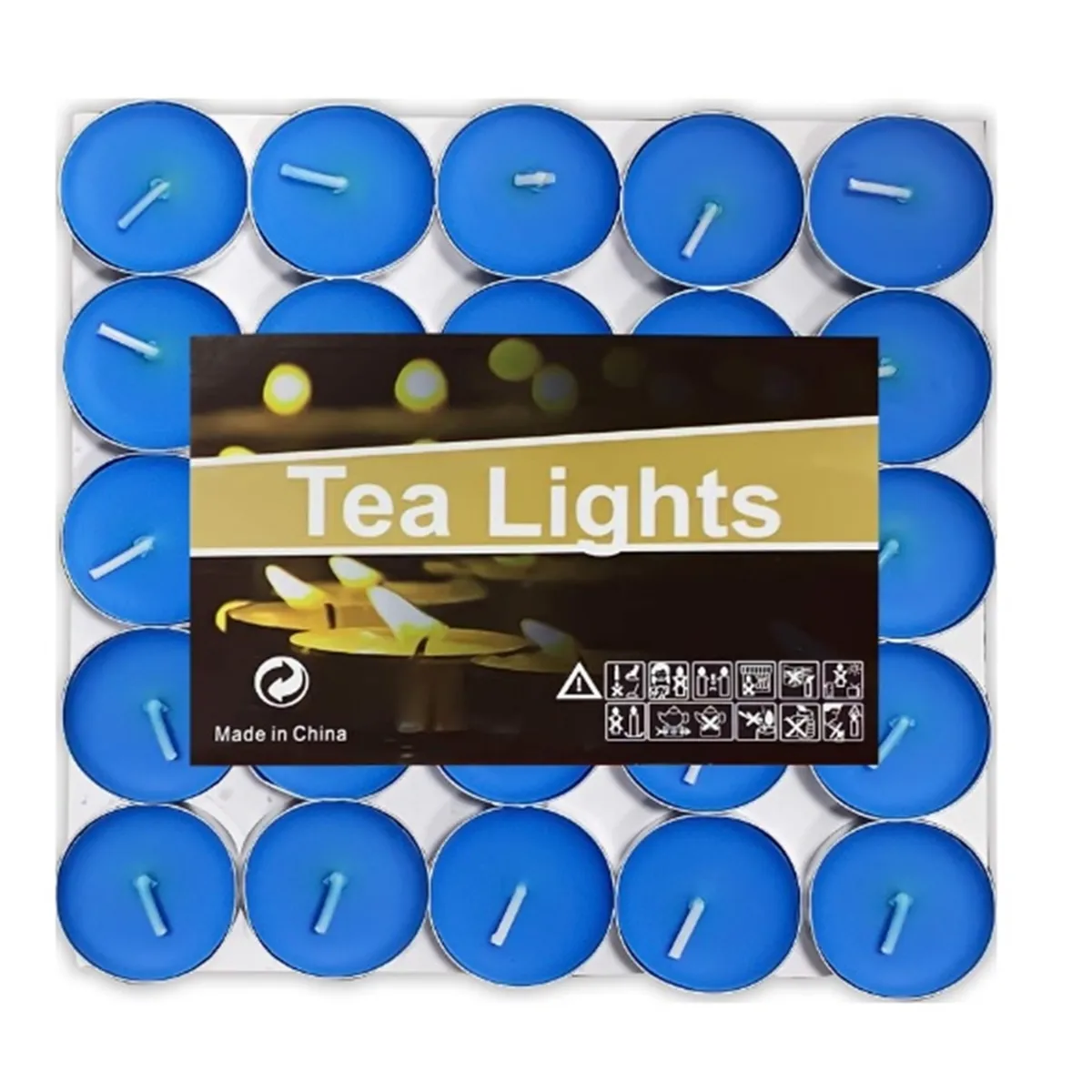 SET DE 50 VELAS TEA LIGHT 0.9 X 3.5 CM AZUL, marca GENERICO - Foto Principal