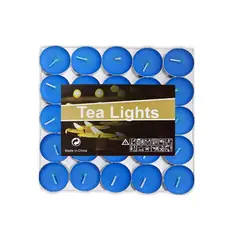 GENERICO - SET DE 50 VELAS TEA LIGHT 0.9 X 3.5 CM AZUL