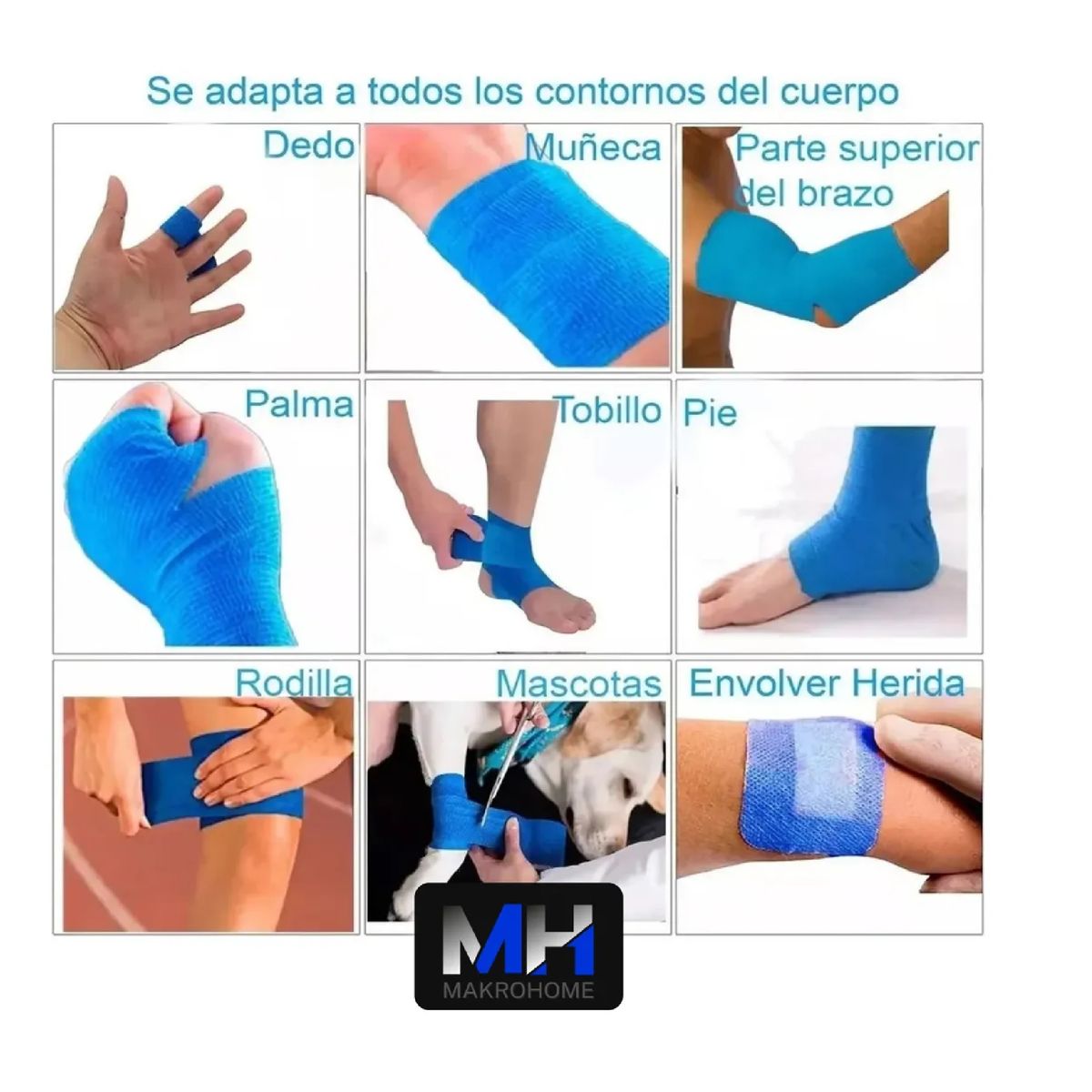 GENERICO - Venda Coban Autoadherente Vendaje Deporte 10cmx450cm Unidad  Azul