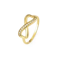 JB JOYAS BARON - Anillo Compromiso de Oro 18Kt Medio Infinito Circón