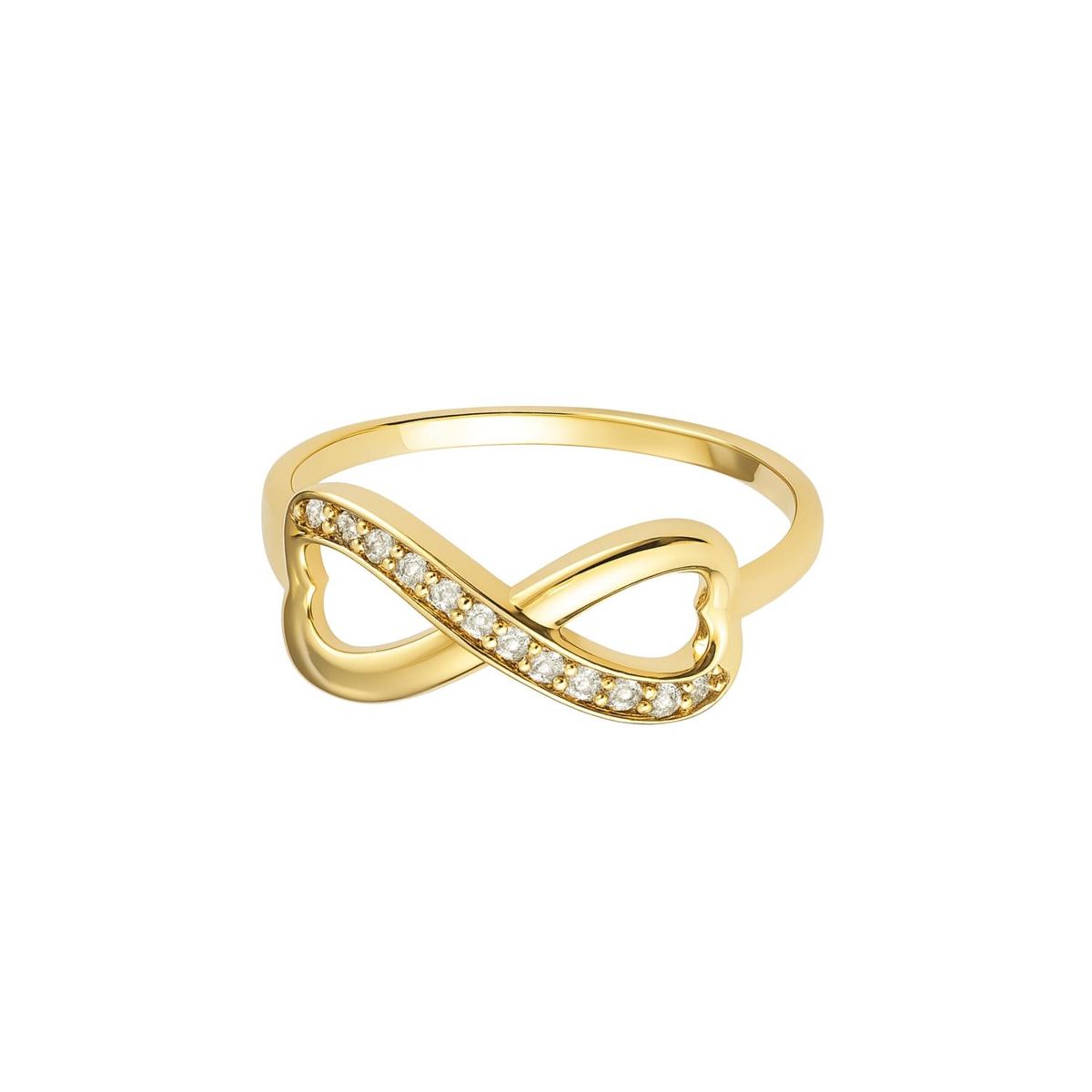 JB JOYAS BARON - Anillo Compromiso de Oro 18Kt Medio Infinito Circón