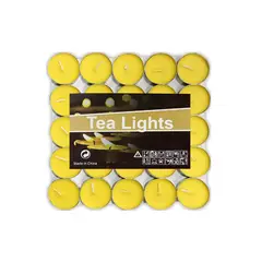 GENERICO - SET DE 50 VELAS TEA LIGHT 0.9 X 3.5 CM AMARILLA