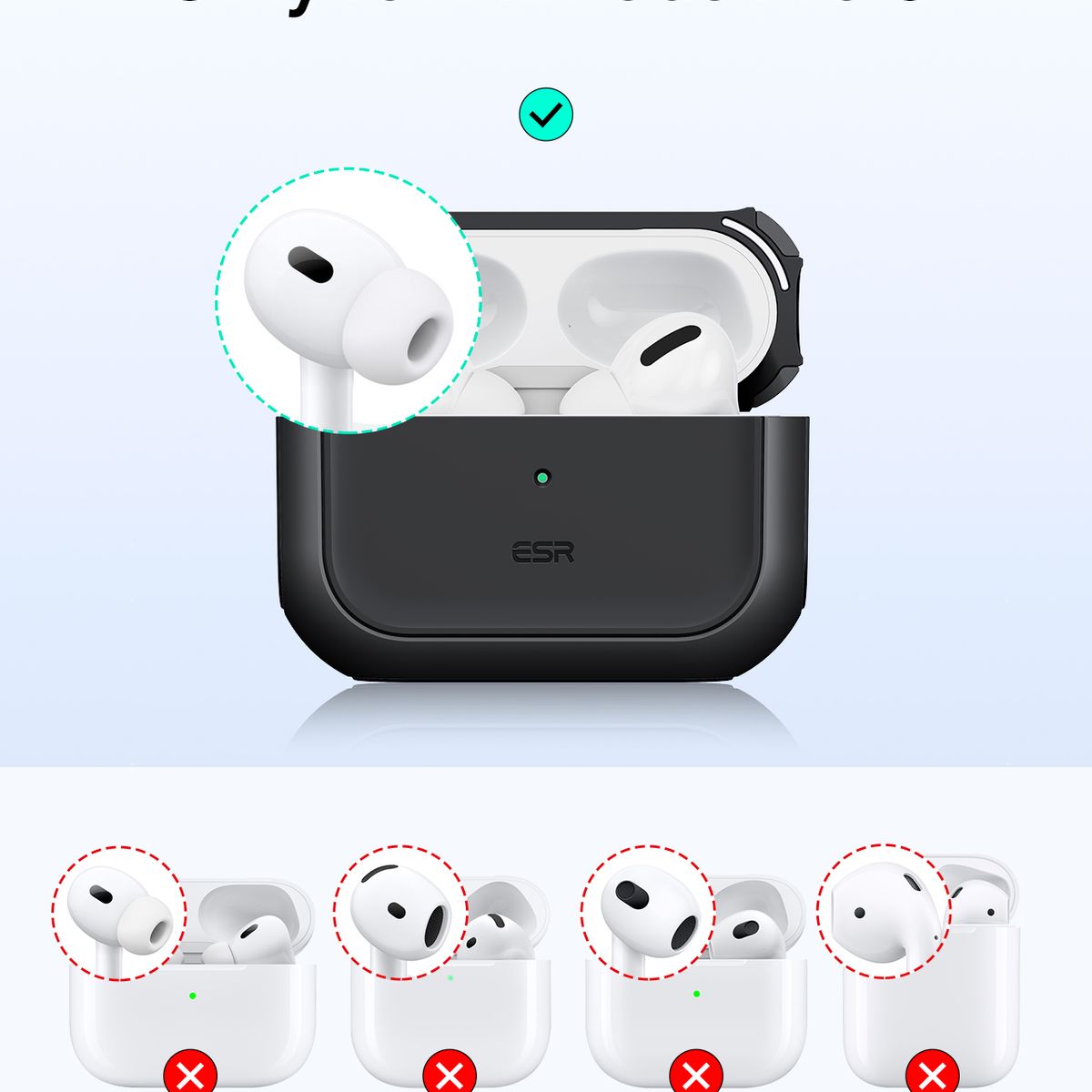 ESR - Carcasa Funda ESR Para Airpods Pro 3 Orbit Hybrid Blanco