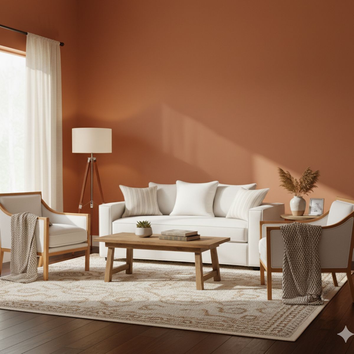 SITIAL HOME - Living 311 Romeo crudo sofa 3 cuerpos resortes + 2 sitiales madera