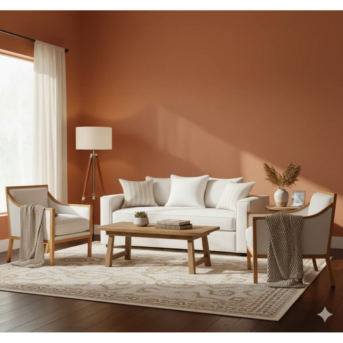 SITIAL HOME - Living 311 Romeo crudo sofa 3 cuerpos resortes + 2 sitiales madera