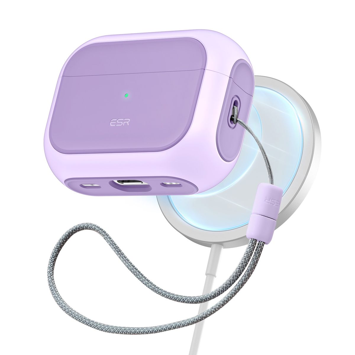 ESR - Carcasa Funda ESR Para Airpods Pro 3 Orbit Hybrid Lila