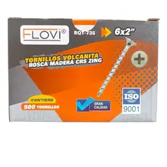 GENERICO - Caja 500 Tornillos Volcanita Rosca Madera Zinc 6 X 2 pulgadas