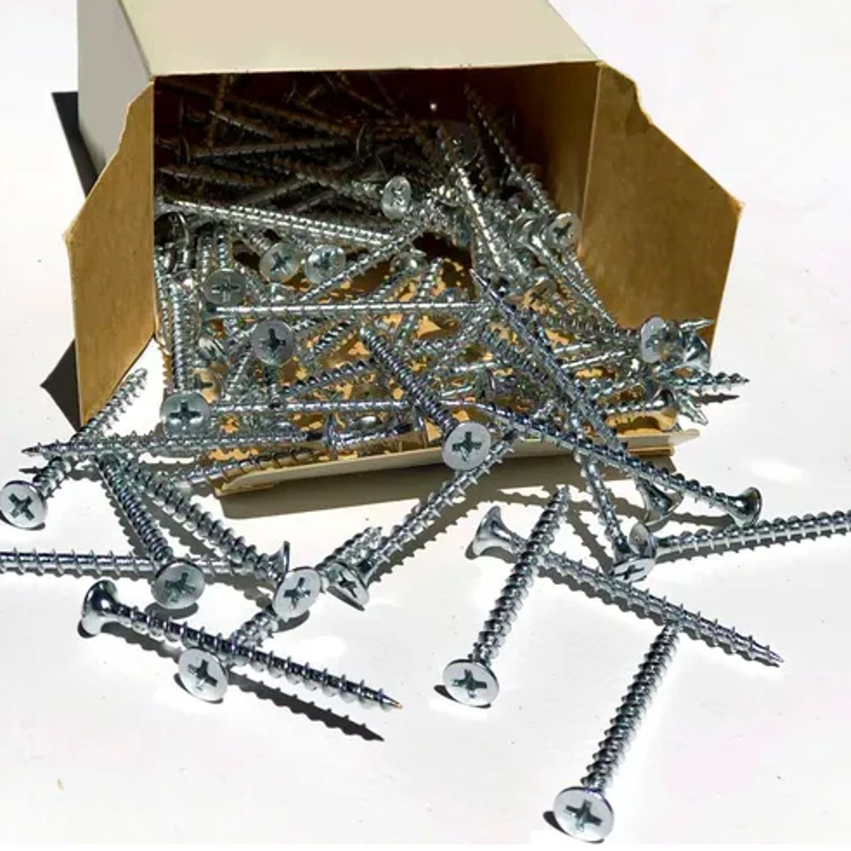 GENERICO - Caja 500 Tornillos Volcanita Rosca Madera Zinc 6 X 2 pulgadas