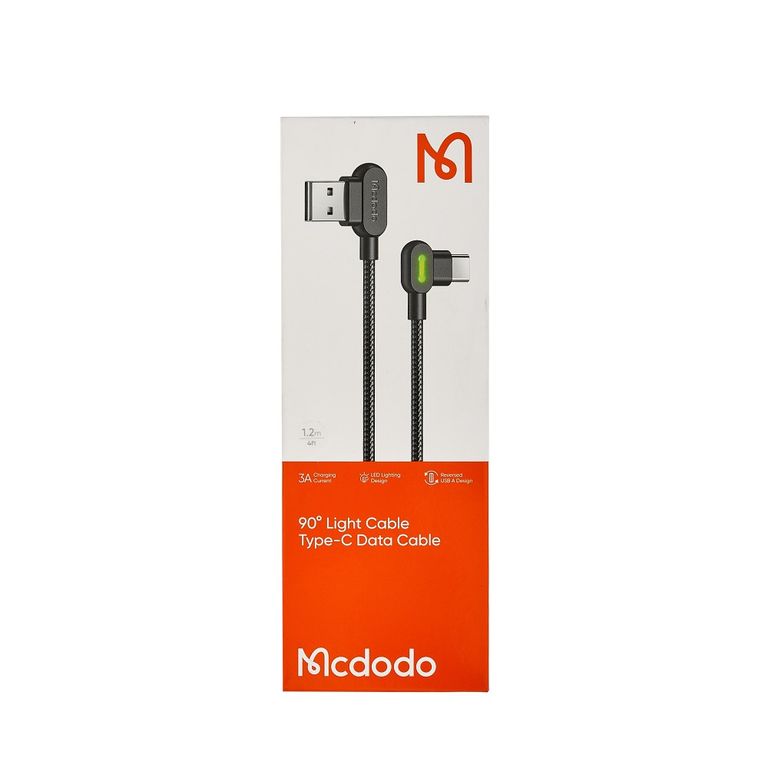 Cable Usb A Tipo-C - 1.2 Mts 90 Grados
